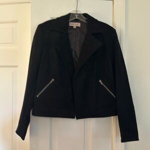 Black faux suede jacket